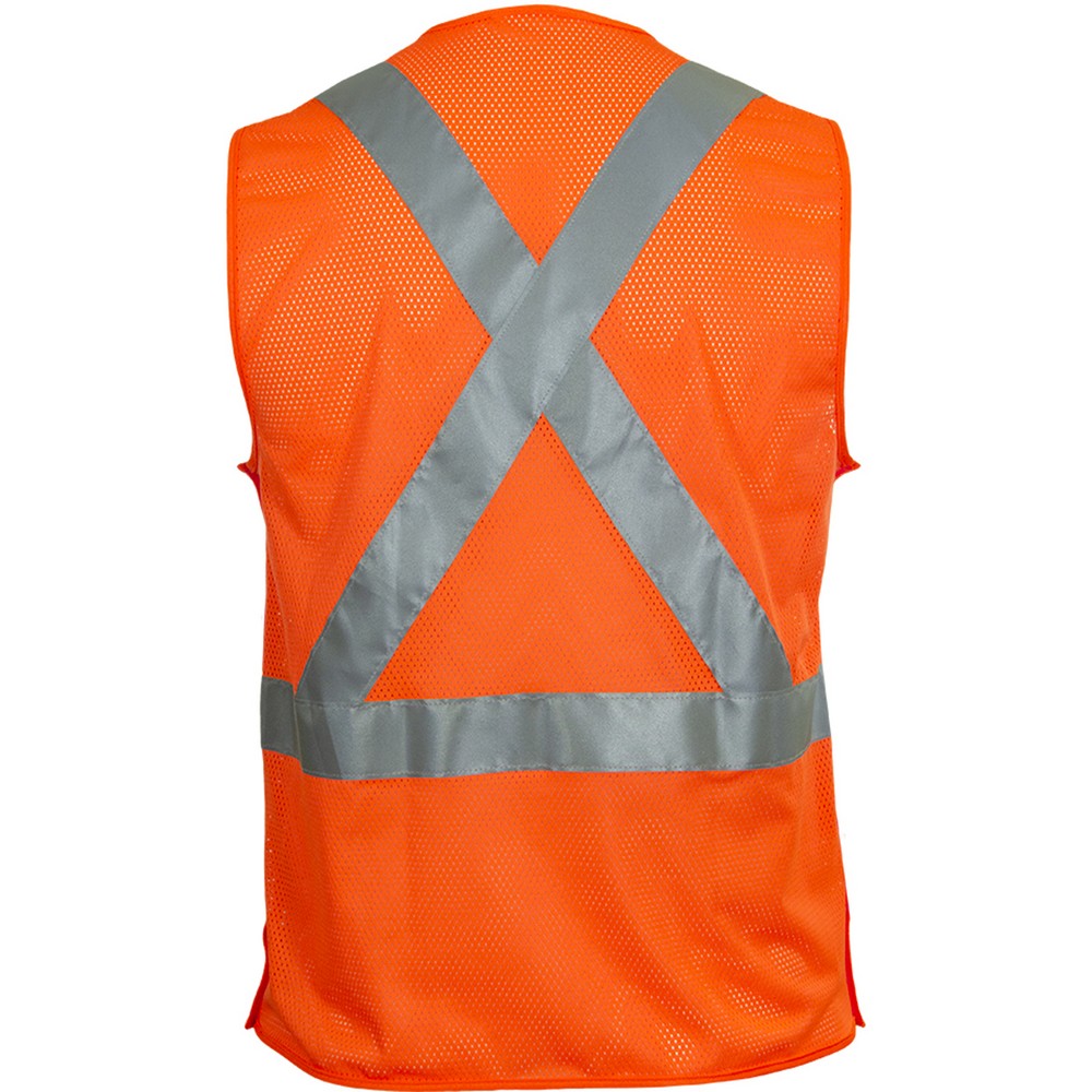 PIP 508SX-OR ANSI Type R Class 2 Seven Pocket Mesh Breakaway Vest with X-Back Hi-Vis Orange