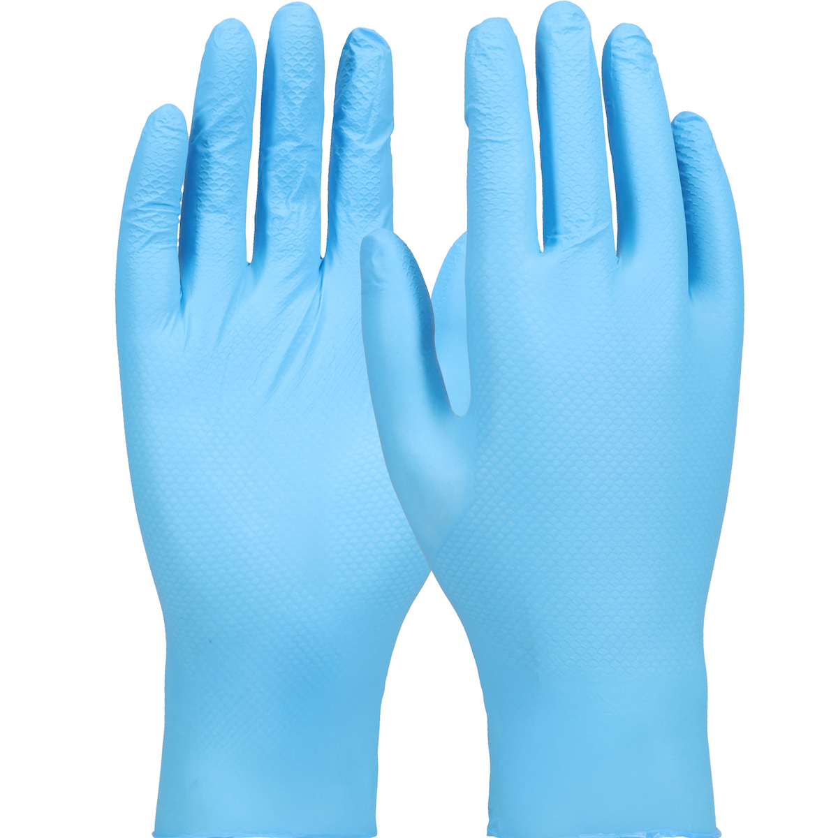 PIP 66-400 Grippaz Nitrile Fishscale Pattern Disposable Glove Blue-4 Mil Blue