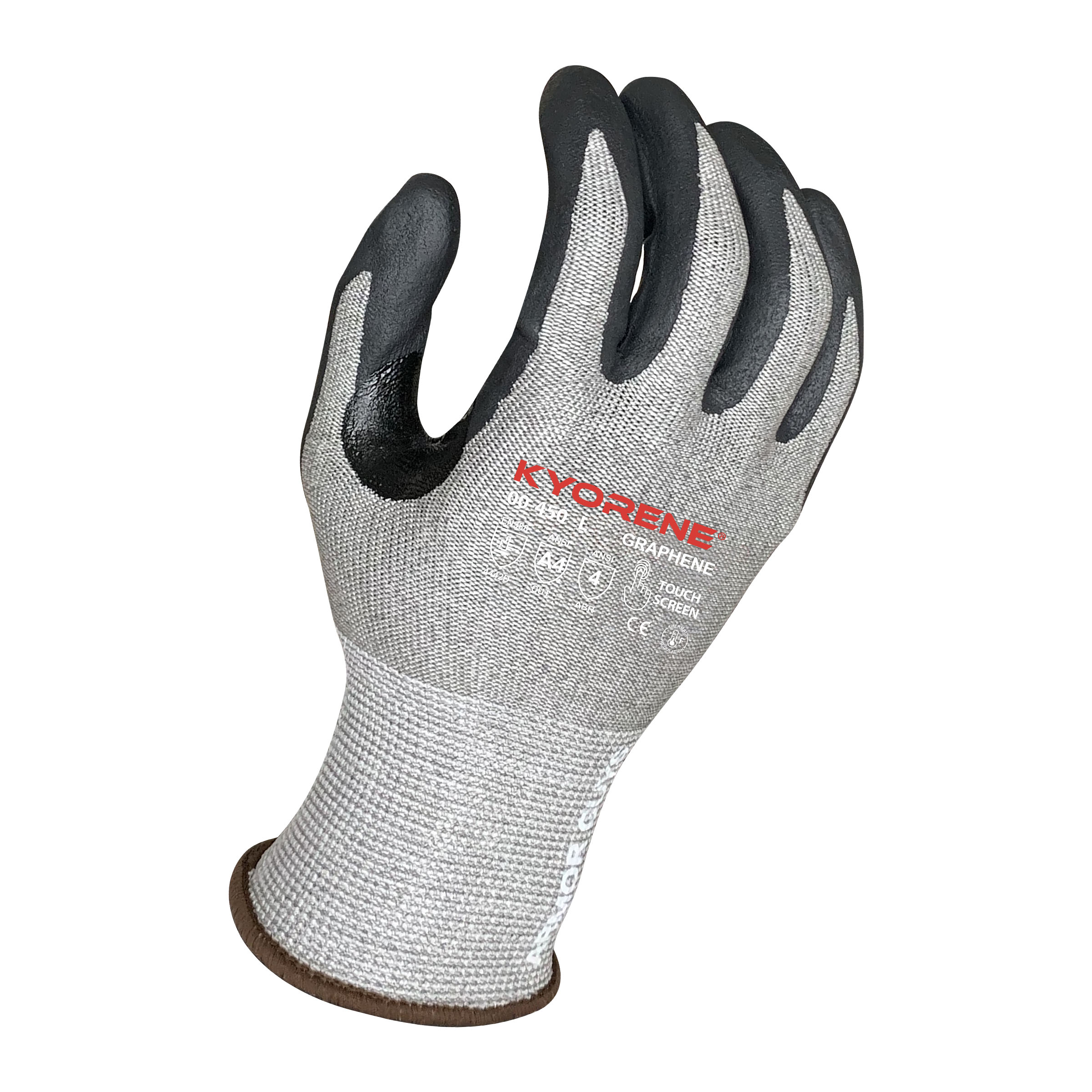 Armor Guys 00-450 13g Gray Kyorene Liner With Black HCT Nano Foam Nitrile Palm Coating And Reinforced Thumb Crotch