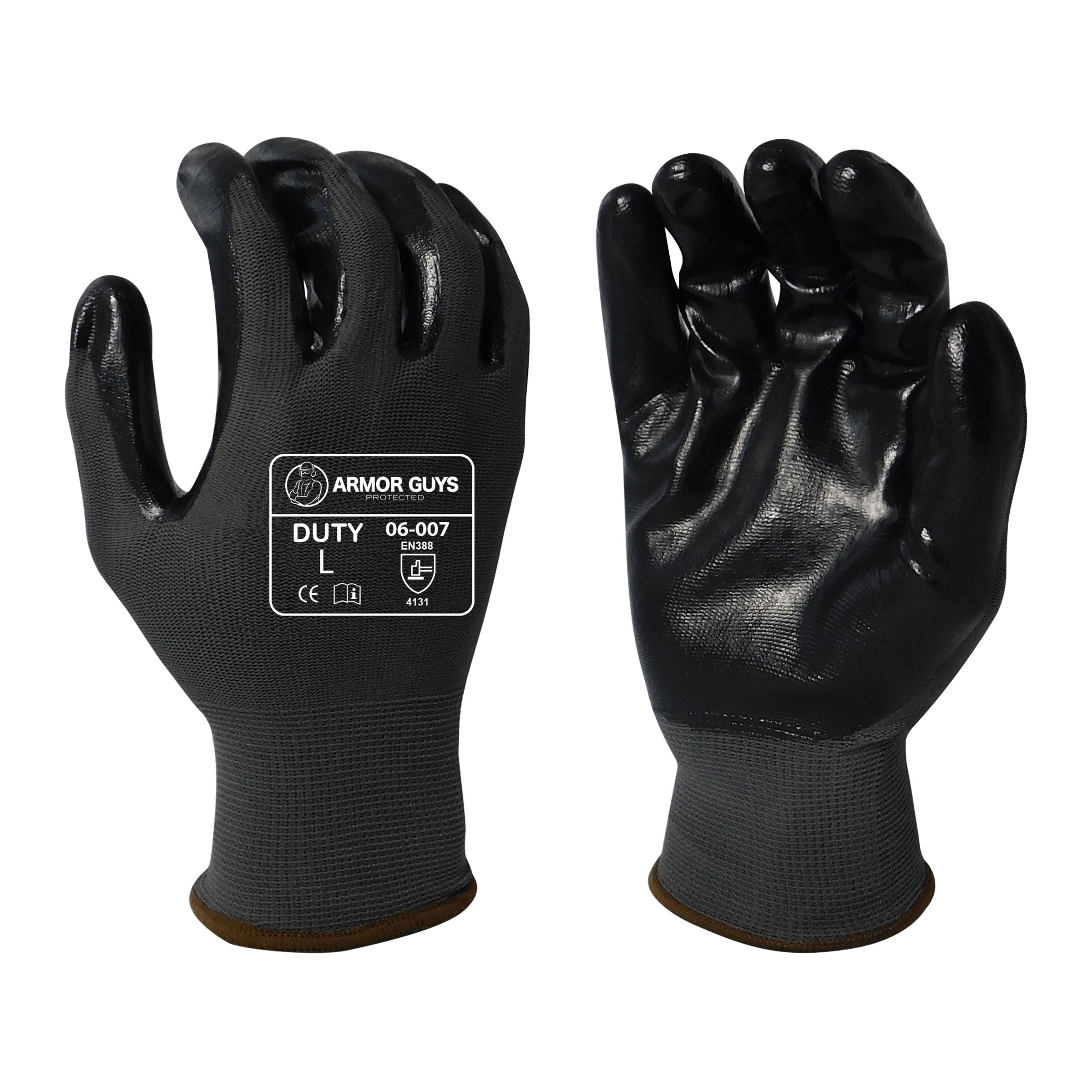 Armor Guys 06-007 13g Gray Nylon Liner With Smooth Nitrile Palm Coating