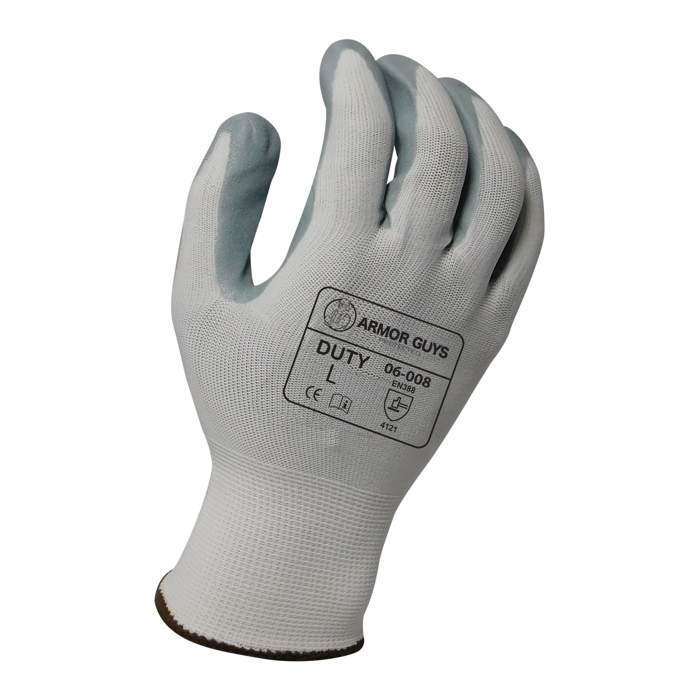Armor Guys 06-008 13g White Nylon Liner With Gray Foam Nitrile Palm Coating