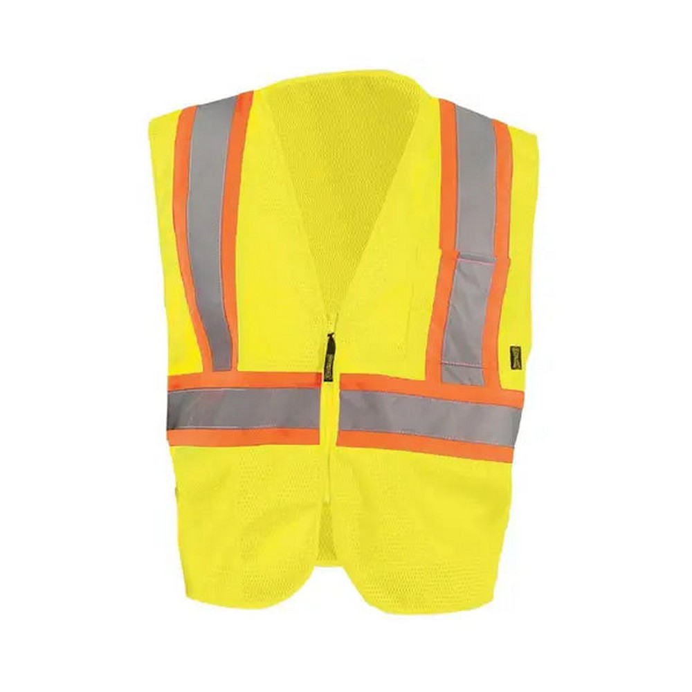 Occunomix ECO-IM2TZ-O Mesh Two-Tone Vest W/Zipper Hi-Vis Orange