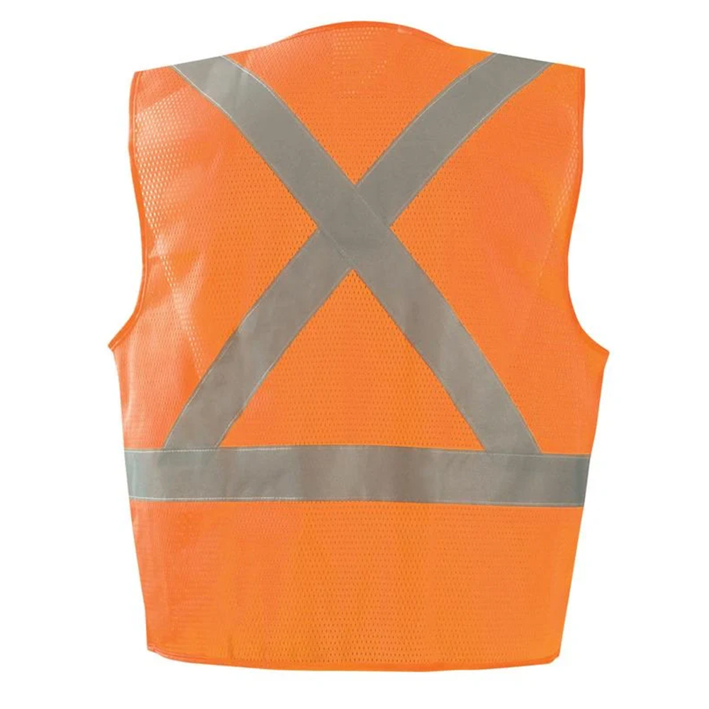 Occunomix ECO-IMZX-O Mesh X-Back Vest W/Zipper Hi-Vis Orange