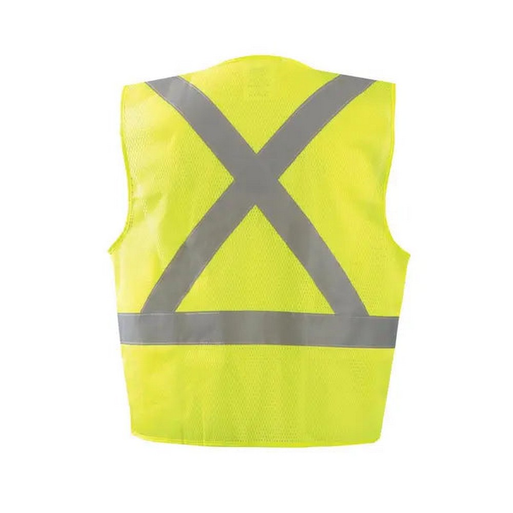 Occunomix ECO-IMZX-Y Mesh X-Back Vest W/Zipper Hi-Vis Yellow