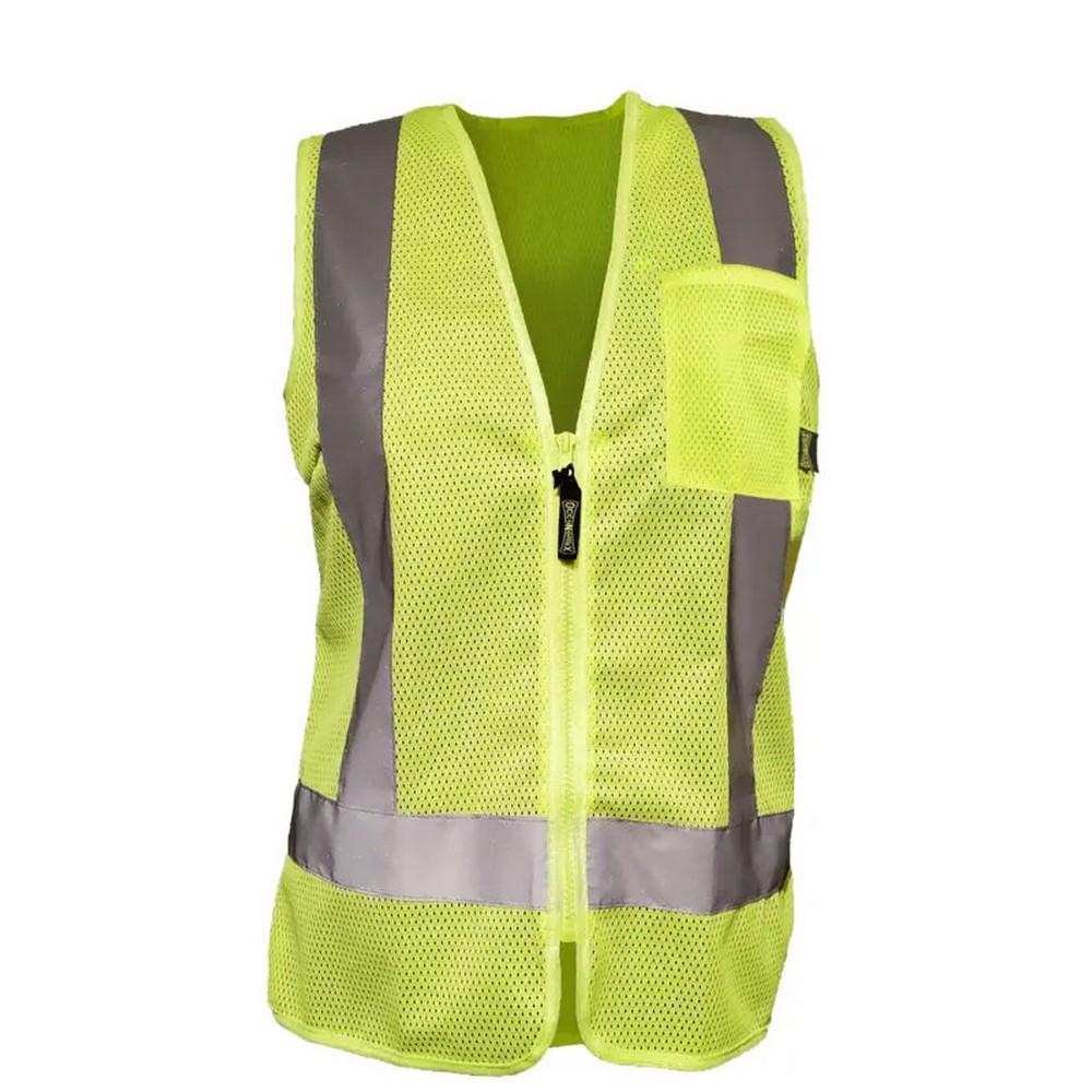 Occunomix ECO-RYIMZW-Y Sustainable Women's Mesh Vest w/ Zipper Hi-Vis Yellow