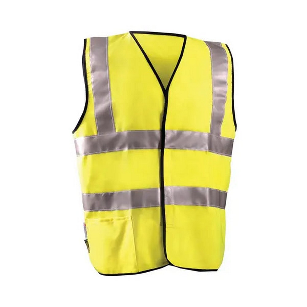Occunomix FR-VCR1122-Y Flame Resistant Dual Stripe Solid Vest w/D-Ring Access Hi-Vis Yellow