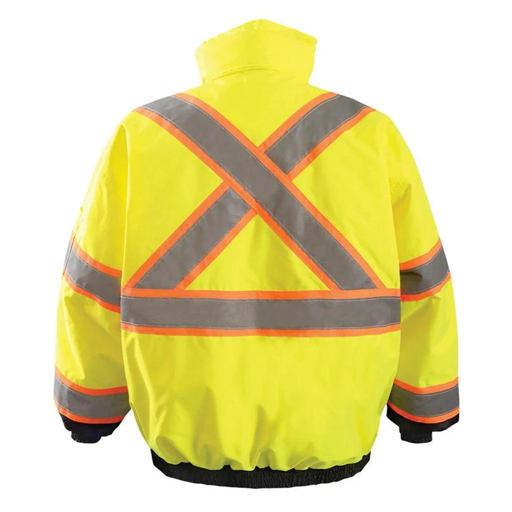 Occunomix LUX-350-B2X-Y 2-In-1 Black Bottom X-Back Quilted Bomber Jacket Hi-Vis Yellow