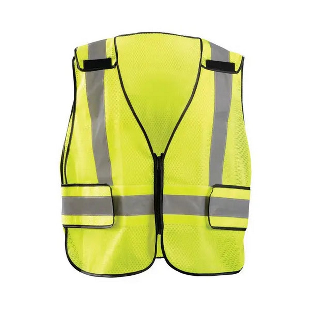 Occunomix LUX-PS-DOR Mesh Public Safety Breakaway Vest W/Dor, Plain Hi-Vis Yellow