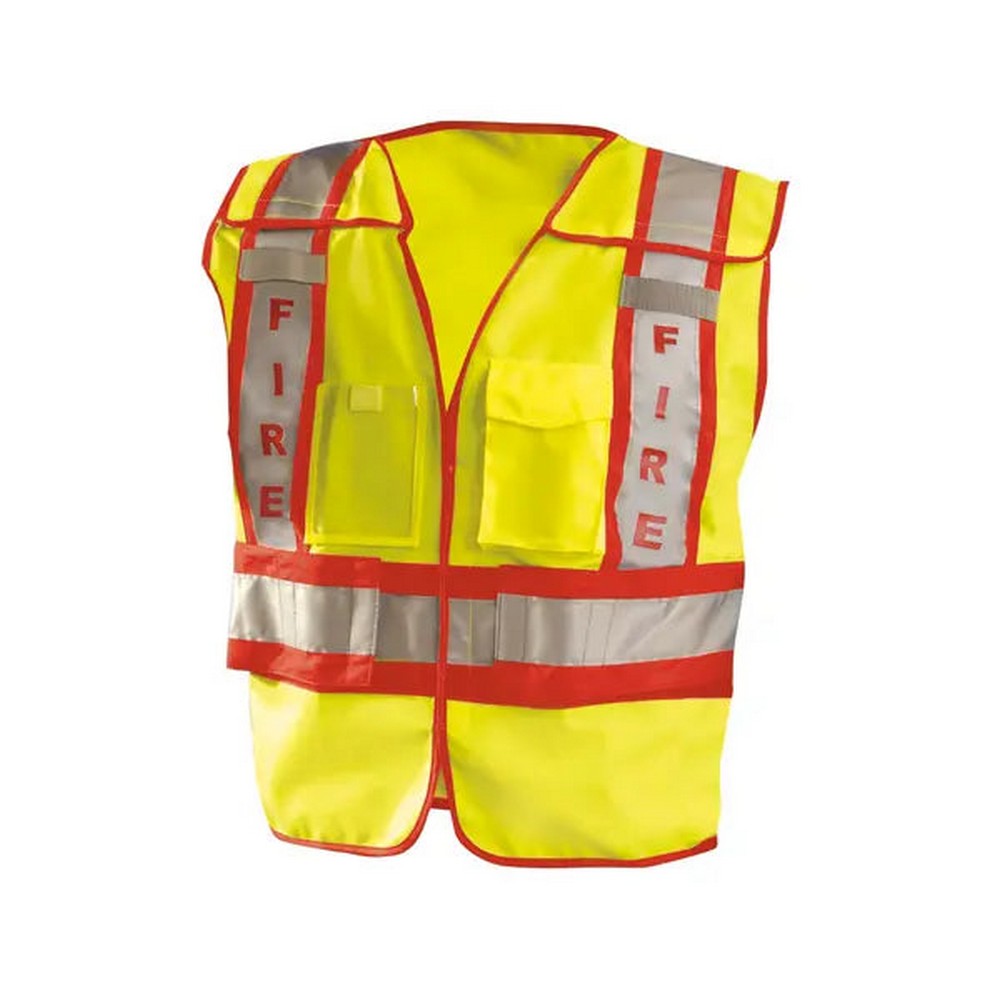 Occunomix LUX-PSF-Y Classic Solid Breakaway Public Safety Vest - Fire Hi-Vis Yellow