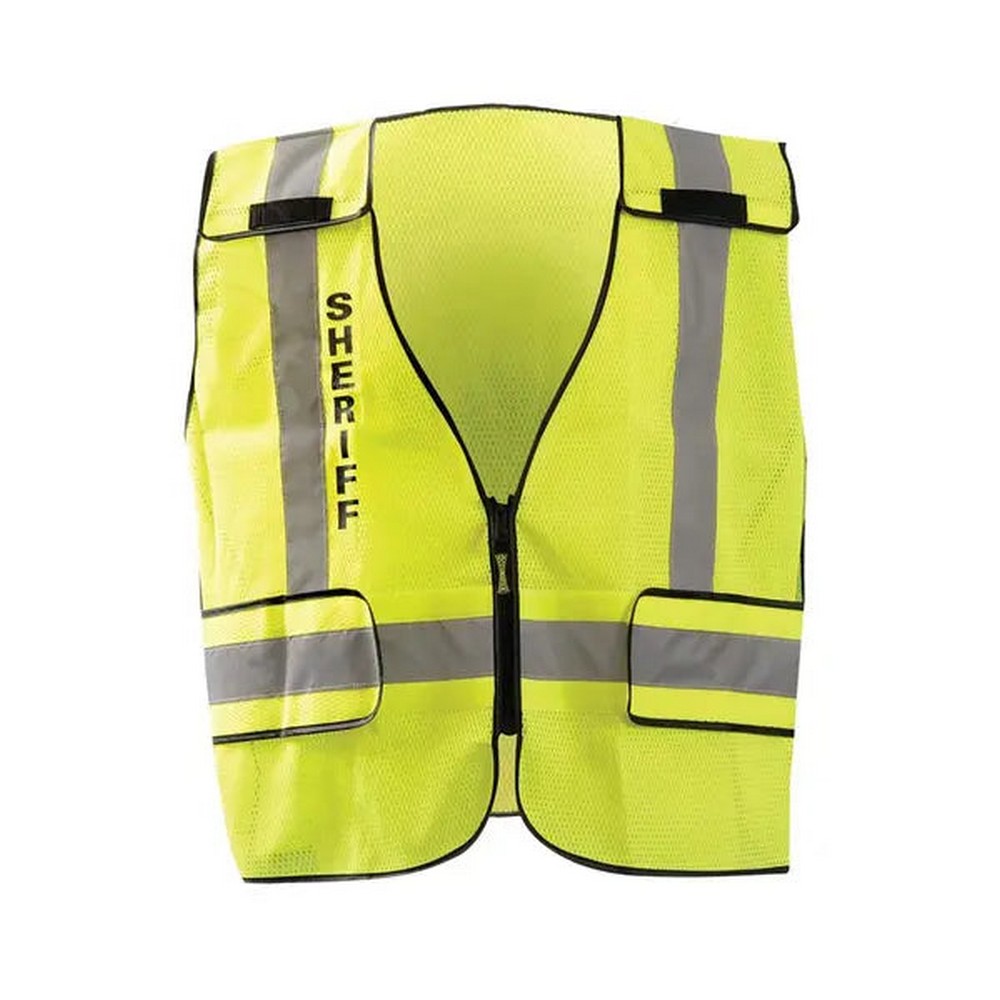 Occunomix LUX-PSS-DOR Mesh Public Safety Breakaway Vest W/Dor, Sheriff Hi-Vis Yellow