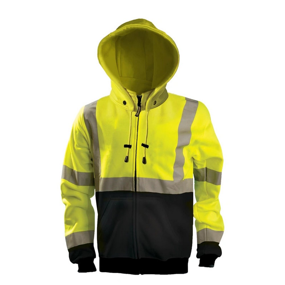 Occunomix LUX-RYSWHZ-BY Sustainable X-Back Snap Hood Sweatshirt Hi-Vis Yellow
