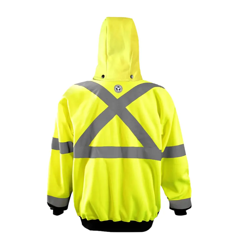 Occunomix LUX-RYSWHZ-BY Sustainable X-Back Snap Hood Sweatshirt Hi-Vis Yellow