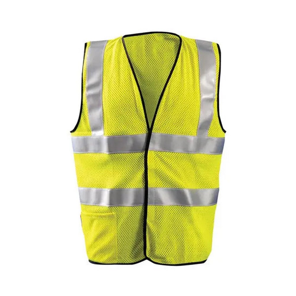 Occunomix LUX-SSFGCFR-Y Premium Flame Resistant Dual Stripe Mesh Vest Hi-Vis Yellow