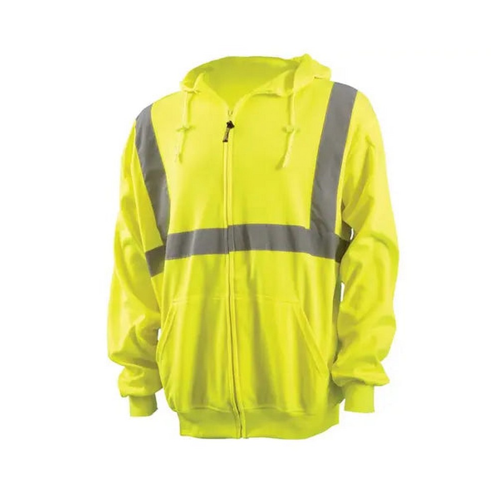 Occunomix LUX-SWTLHZ-Y 6 oz Lightweight Hoodie W/Zipper Hi-Vis Yellow