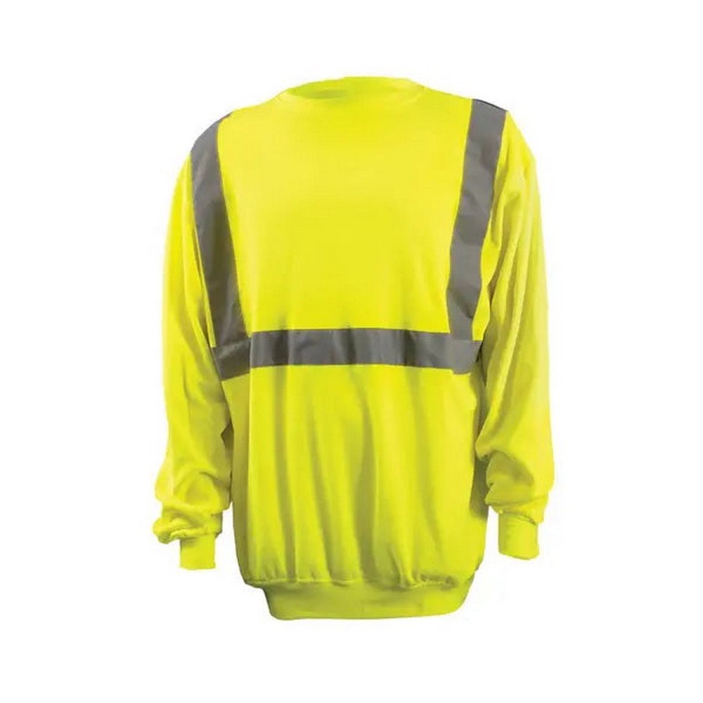 Occunomix LUX-SWTL-Y 6 oz Lightweight Crew Neck Sweatshirt Hi-Vis Yellow