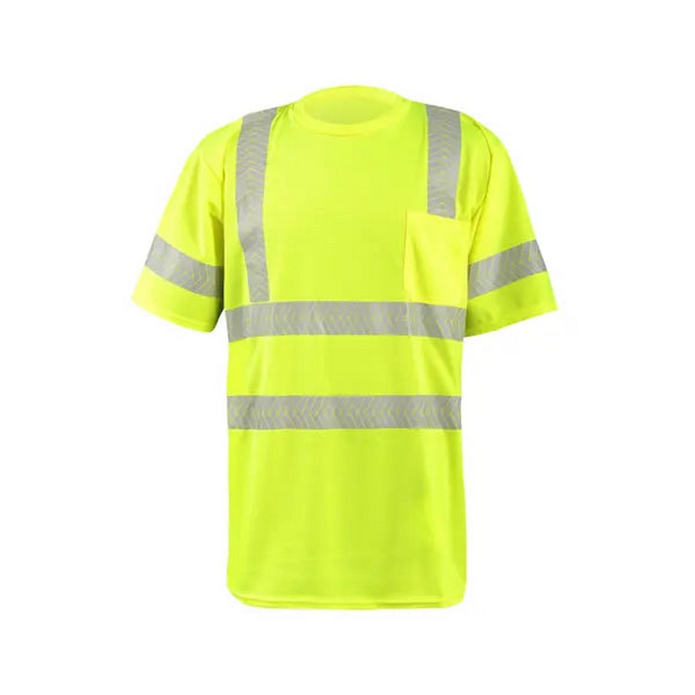Occunomix LUX-TSSP3B-Y Short Sleeve Ocx Patented Segmented Tape T-Shirt W/Pocket Hi-Vis Yellow