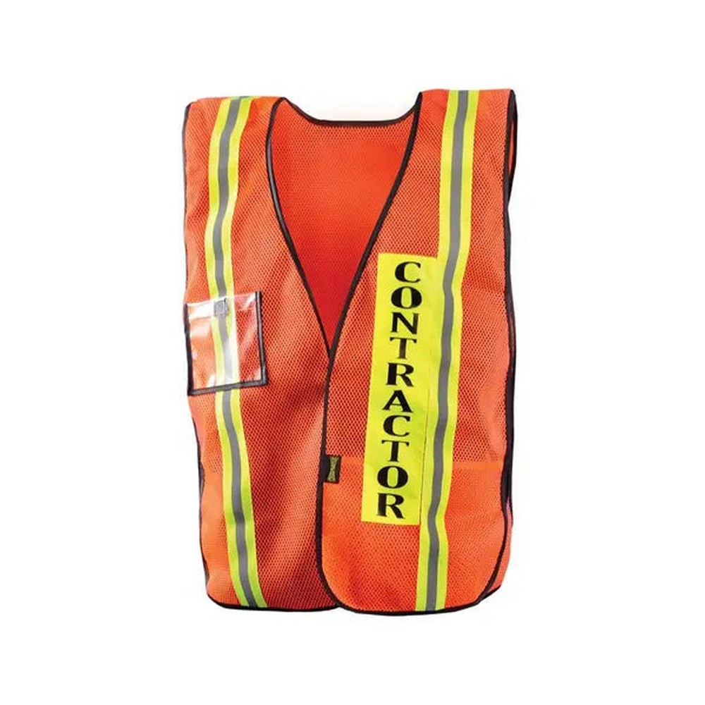 Occunomix LUX-XCON-O Mesh Two-Tone Contractor Vest Hi-Vis Orange