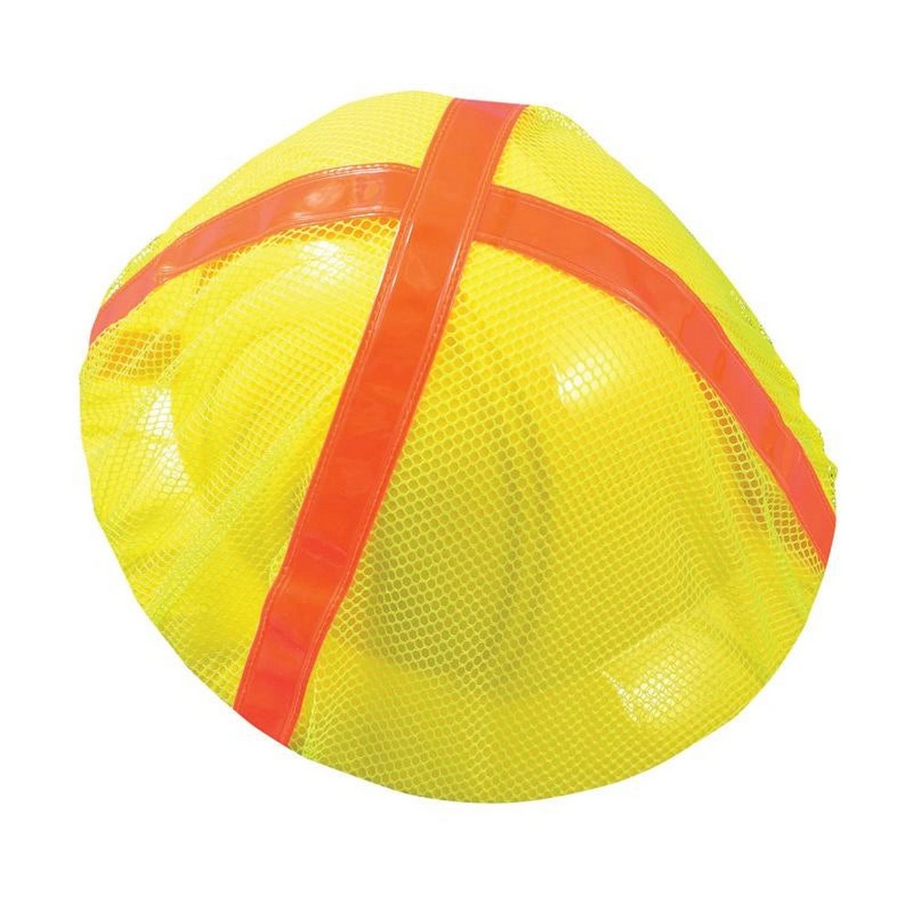 Occunomix V896-RY High Visibility Hard Hat Cover, Full Brim, Hi-Vis Yellow