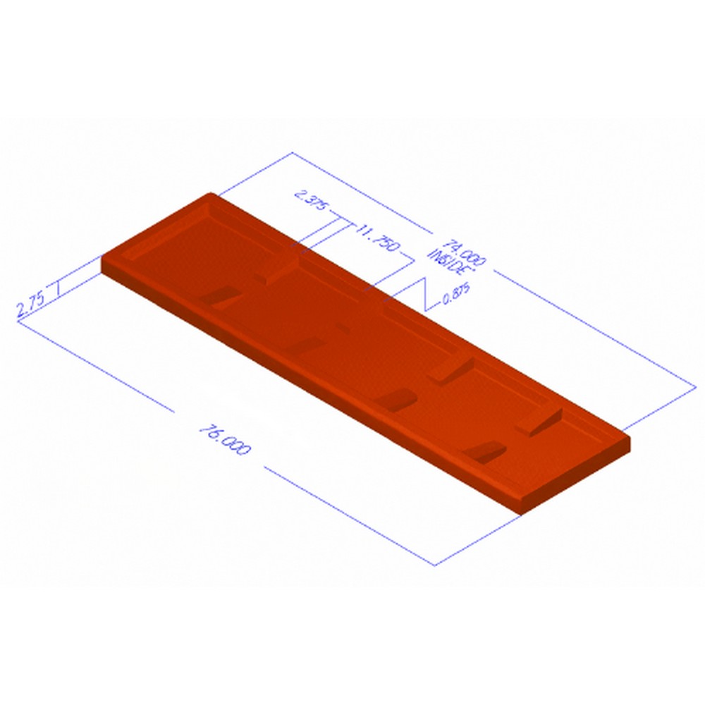 COIL PAD 20" W with 76" Storage Pad, UUP-2076, 90 Durometer Urethane Case Finish With Oil Pans