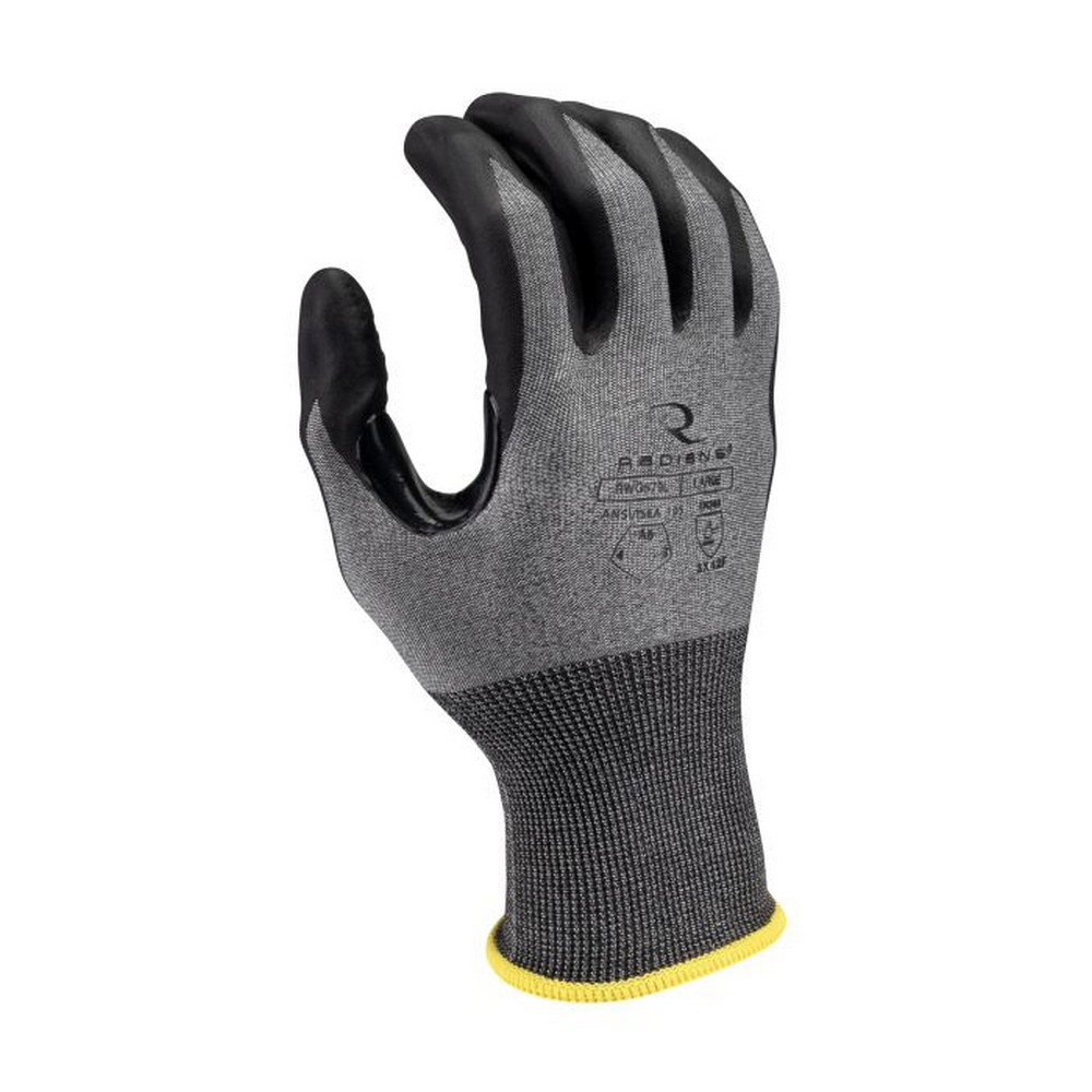 Radians RWG579 Cut Level A6 HPPE/Tungsten Foam Nitrile Dotted Palm Dip Glove