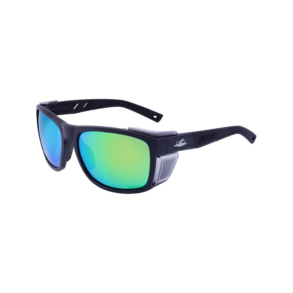 Knifejaw™ BH35616PFT Green Mirror Performance Fog Technology Lens, Matte Black Safety Glasses