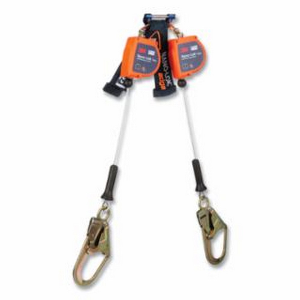 Nano-Lok 098-3500278 Edge Self-Retracting Lifeline, 7.3 ft, Rebar Snap Hook, 420 lb, 2 Legs, Galvanized Cable
