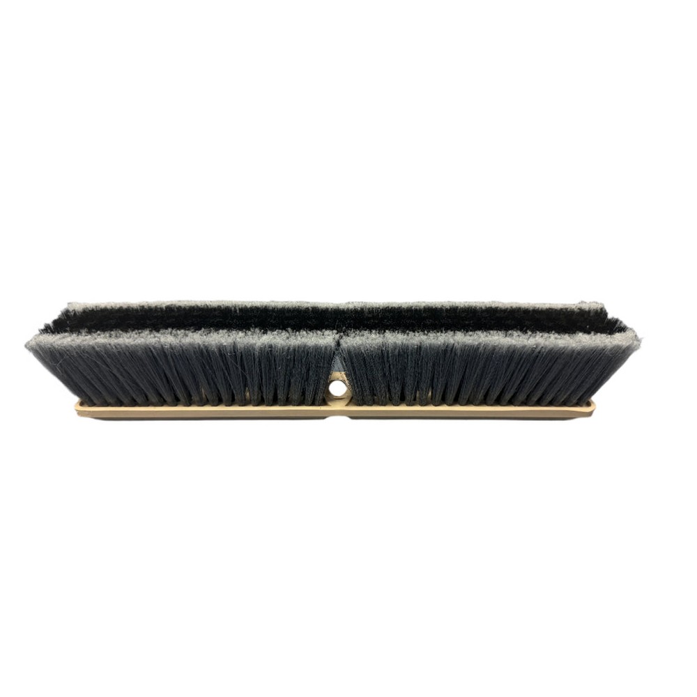 Better Brush 101218 Flagged Gray Poly Outer Rows, Black Plastic Inner Rows - Floor Broom - 18"