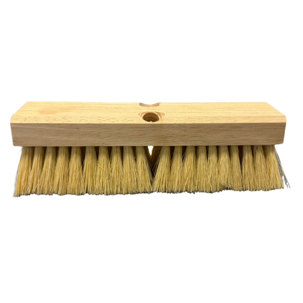 Better Brush 230214 Cream Plastic Bristle Deck Scrub Brush - 14"