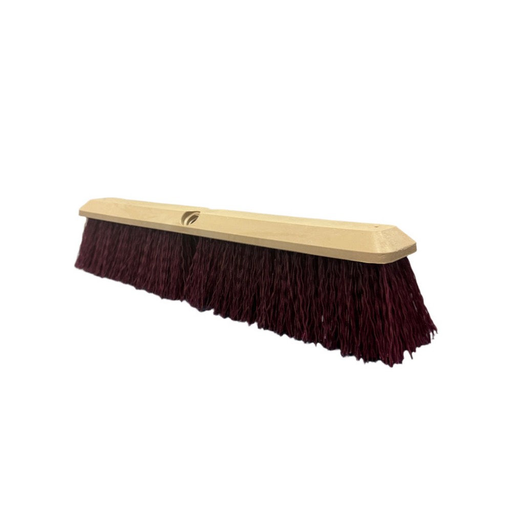 Better Brush 120518 Maroon Crimped Polypropylene Garage Brush - Plastic Block 18"