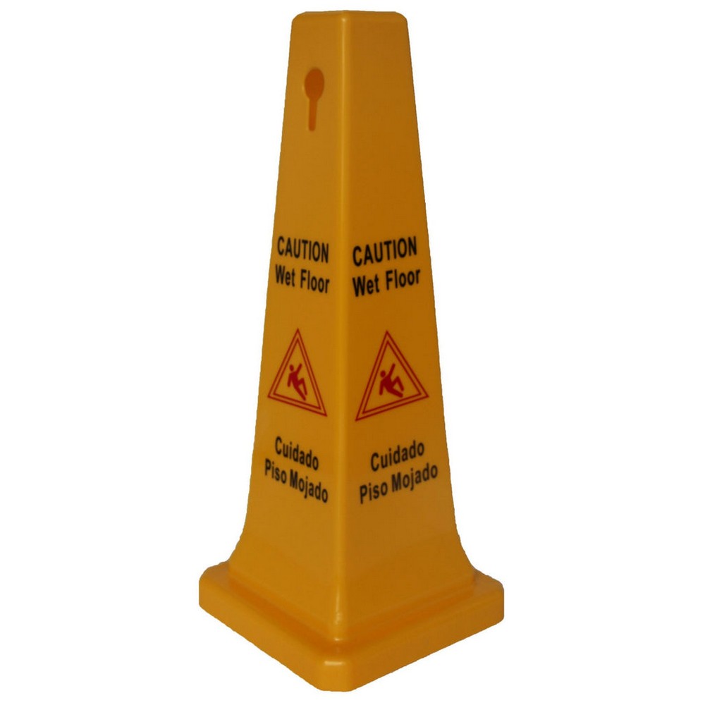 Better Brush 155025 Wet Floor Cone 25" Tall 4 Sided Bilingual