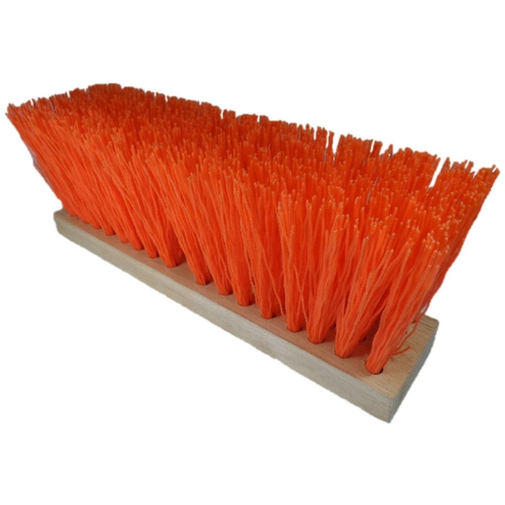 Better Brush 130216 Orange Poly Bristle Street Broom - 16"