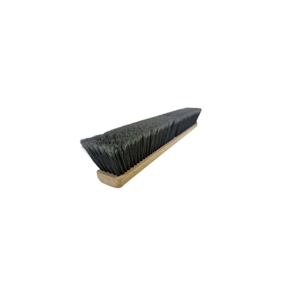 Better Brush 100124 Flagged Gray Poly Floor Broom - Wood - 24"
