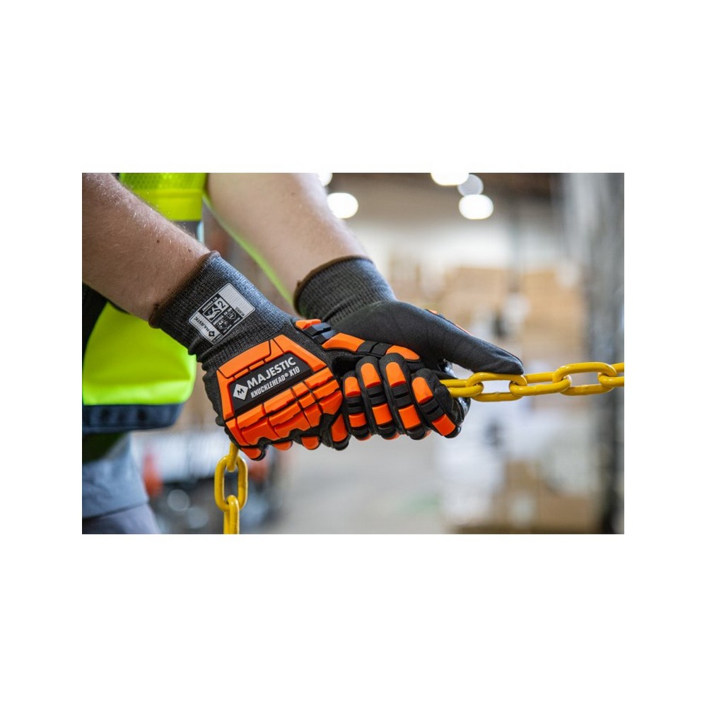 Majestic Glove 35-5465 Knucklehead® X-10 Korplex Glove with Foam Nitrile Palm, 18g, ANSI A4