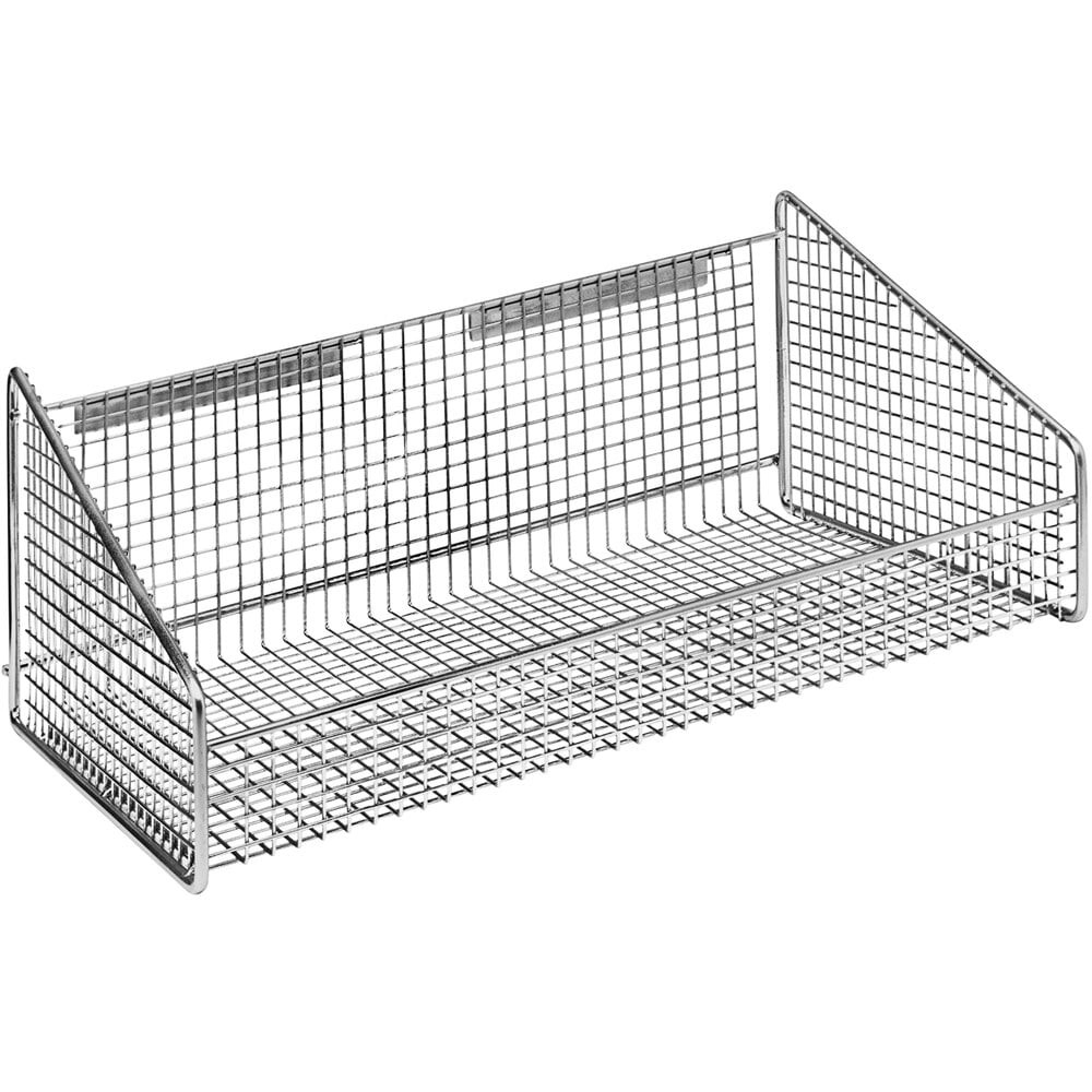 Quantum Storage Systems 1017HBC 11 7/8" x 18" Chrome Partition Wall Hanging Basket