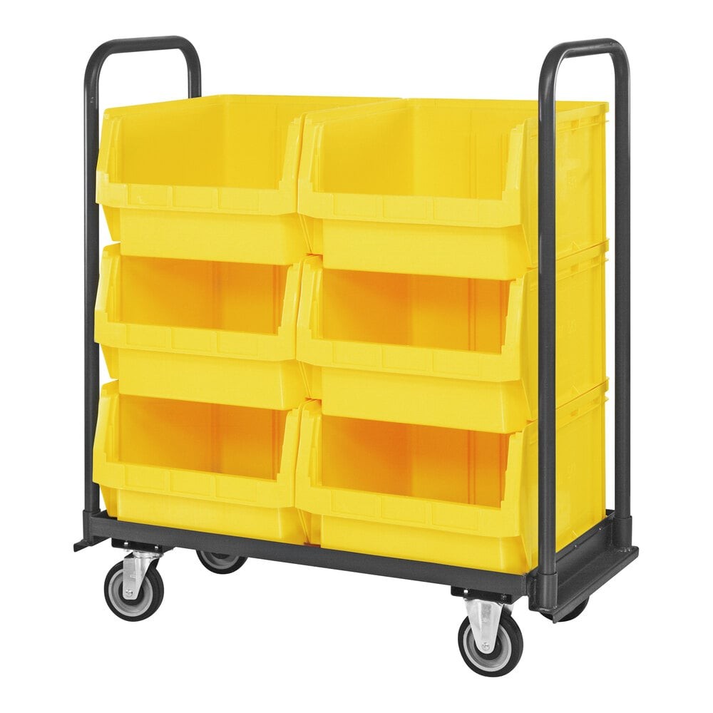 Quantum Storage Systems MTT-1842-543YL Magnum 42" x 18" x 47" Tote Truck with (6) 19 3/4" x 18 3/8" x 11 7/8" Yellow Bins and Casters