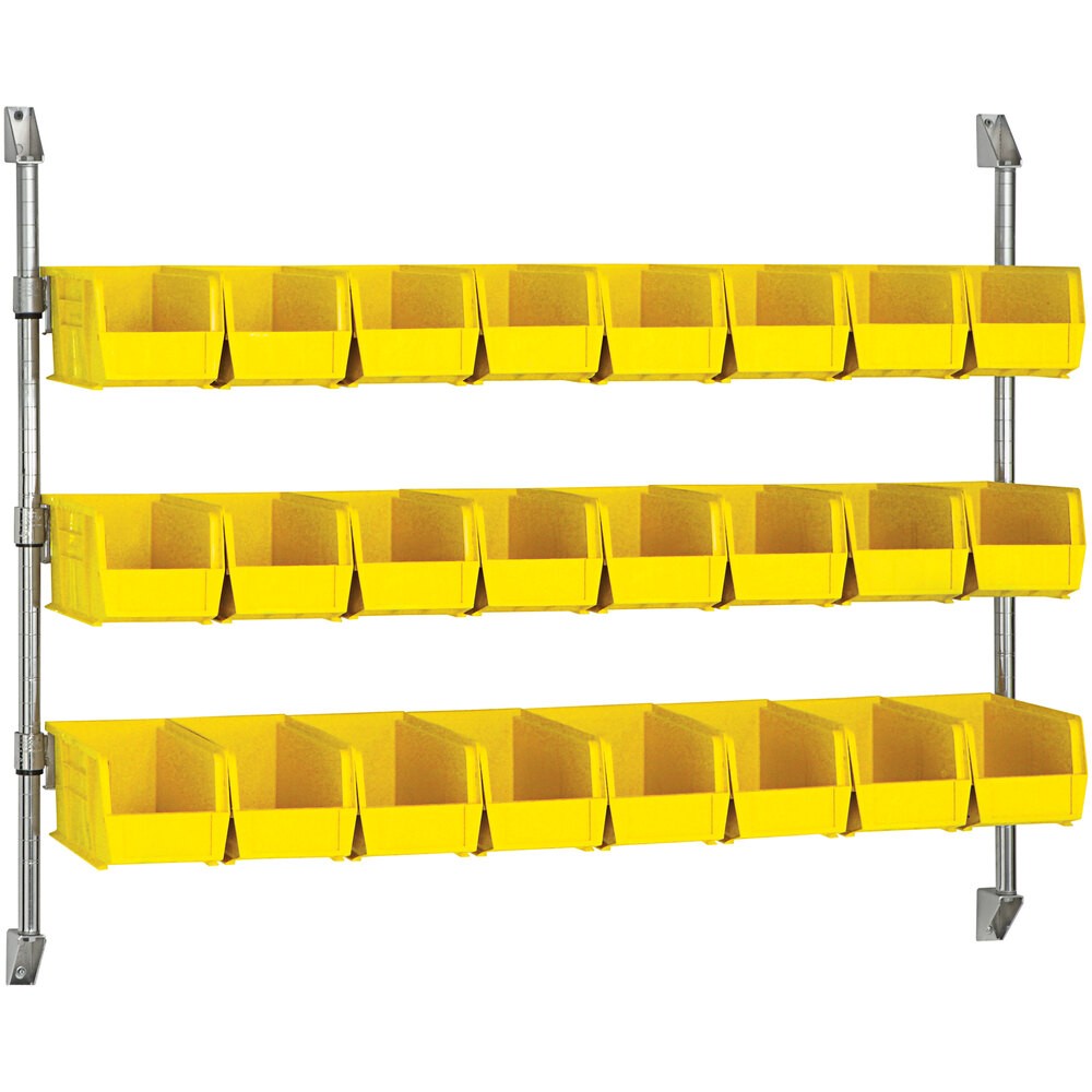 Quantum Storage Systems CAN-34-48BH-230YL 34" x 48" Wall Mount Cantilever with 24 Yellow Divider Bins
