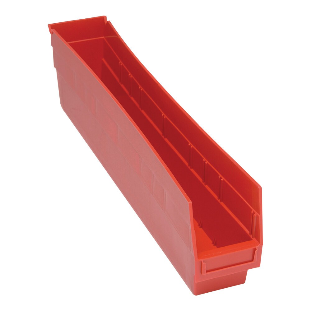 Quantum Storage Systems QSB205RD STORE-MORE 23 5/8" x 4 3/8" x 6" Red Shelf Bin