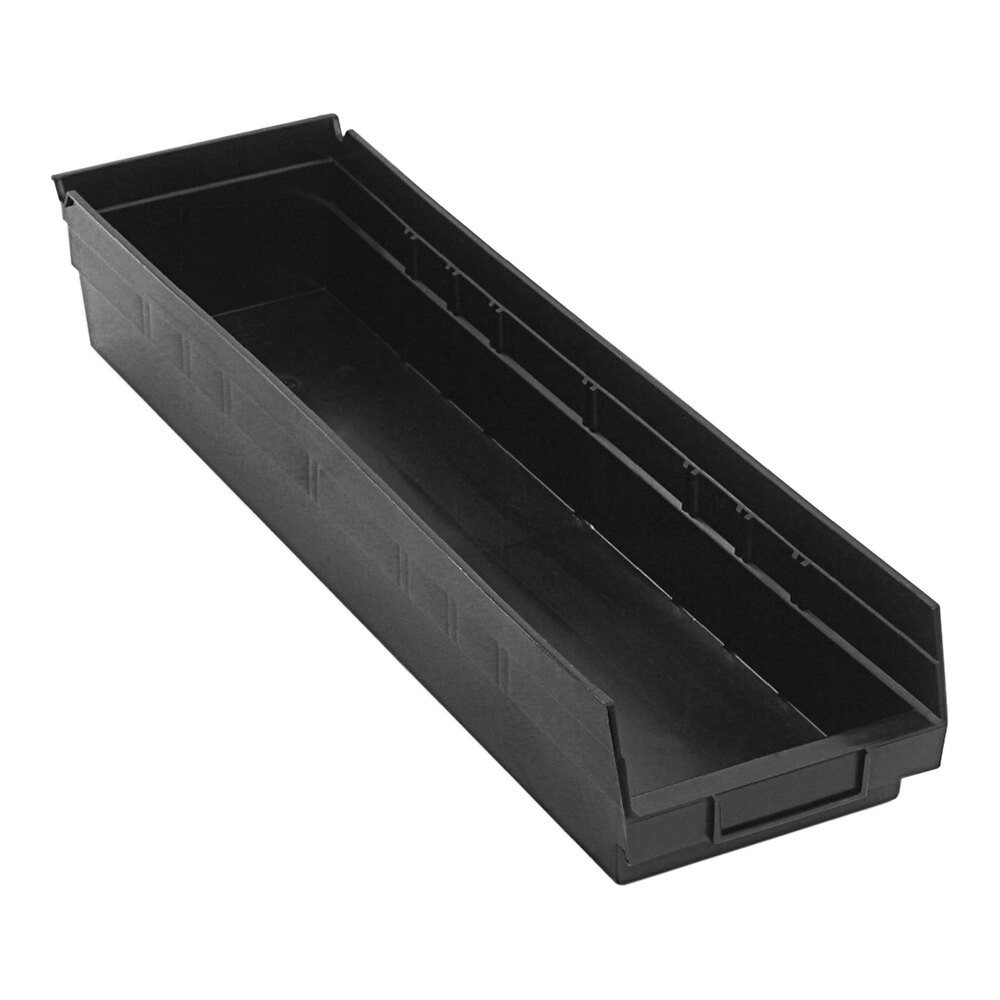 Quantum Storage Systems QSB106CO 23 5/8" x 6 5/8" x 4" Black Conductive Shelf Bin