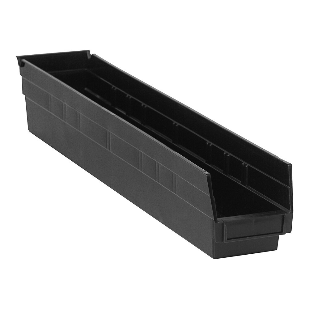 Quantum Storage Systems QSB105CO 23 5/8" x 4 1/8" x 4" Black Conductive Shelf Bin