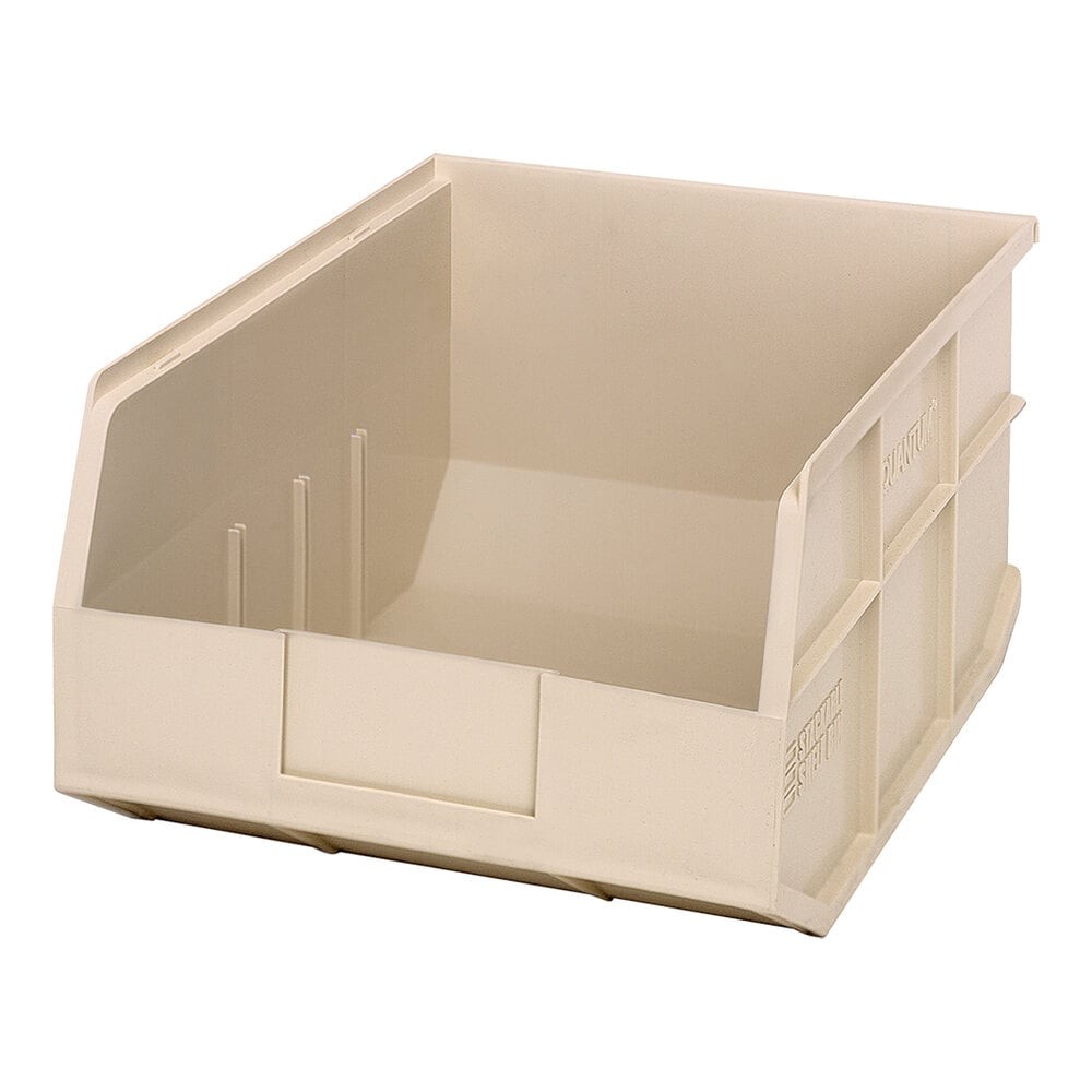 Quantum Storage Systems SSB445IV 14" x 11" x 7" Ivory Stackable Shelf Bin