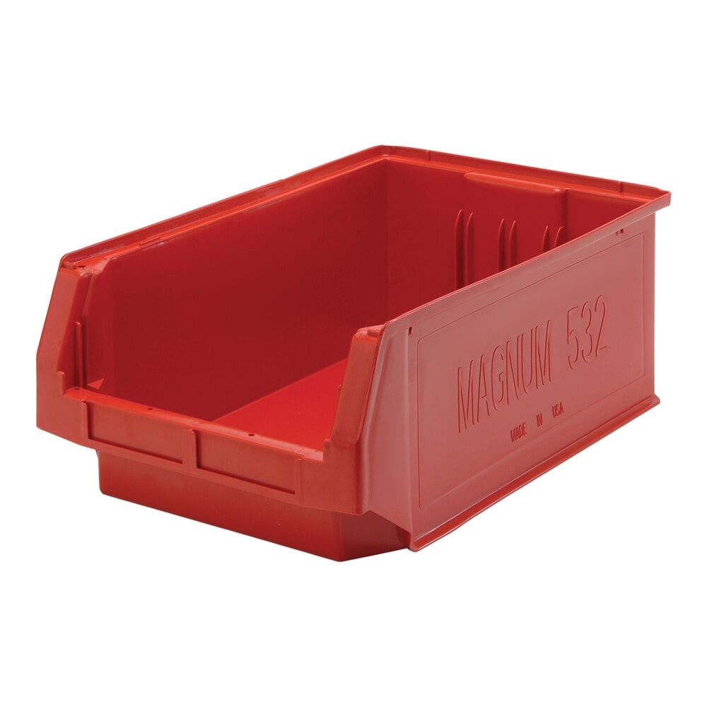 Quantum Storage Systems QMS532RD Magnum 19 3/4" x 12 3/8" x 7 7/8" Red Storage Tote Bin