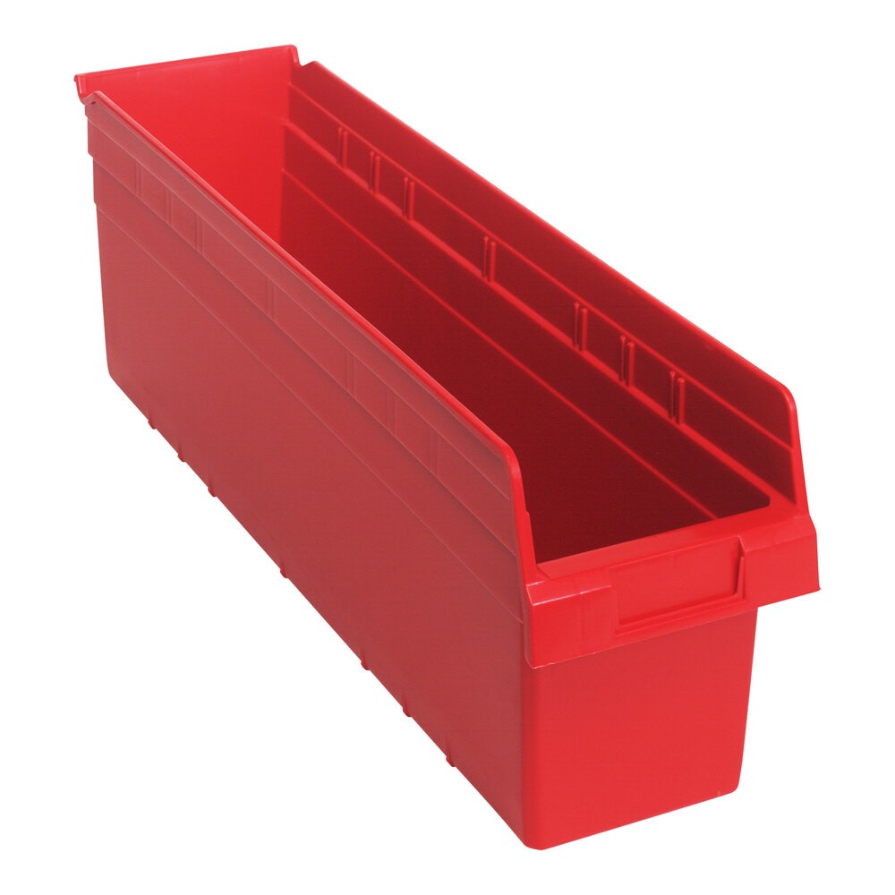 Quantum Storage Systems QSB806RD STORE-MAX 23 5/8" x 6 5/8" x 8" Red Shelf Bin