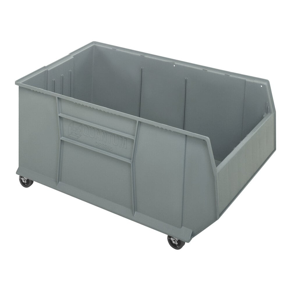 Quantum Storage Systems QRB256MOBGY RackBin 41 7/8" x 23 7/8" x 20 1/2" Gray Mobile Pallet Rack Container