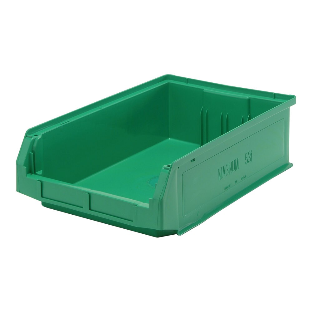 Quantum Storage Systems QMS531GN Magnum 19 3/4" x 12 3/8" x 5 7/8" Green Storage Tote Bin