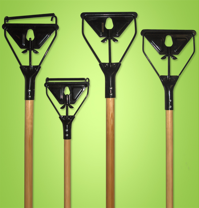 ABCO 01204-NB-EA Janitor Metal Quick Change 60" 1 1/8 Wood Handle Clear Lacquer