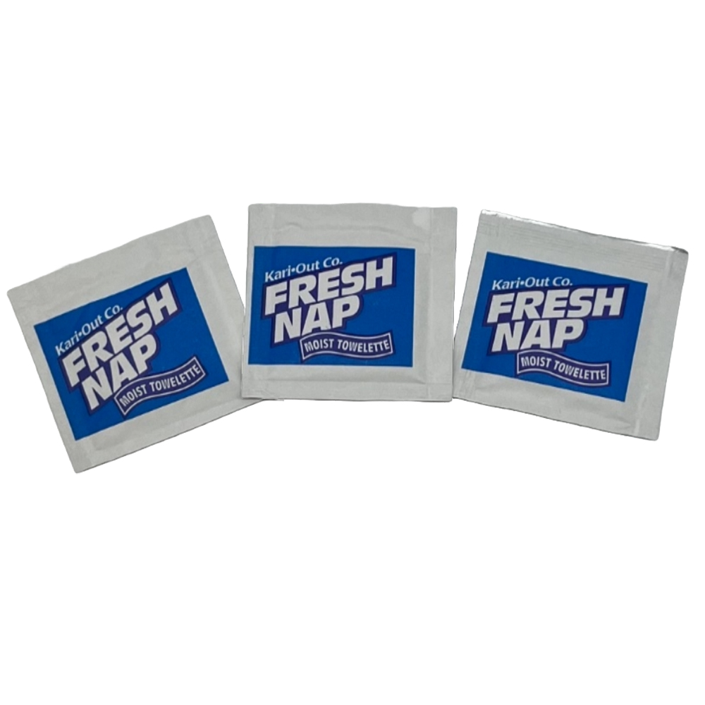 Kari-Out Fresh Nap Moist Towelette 6.5 x 4.75 Blue Graphics 1000 / Case