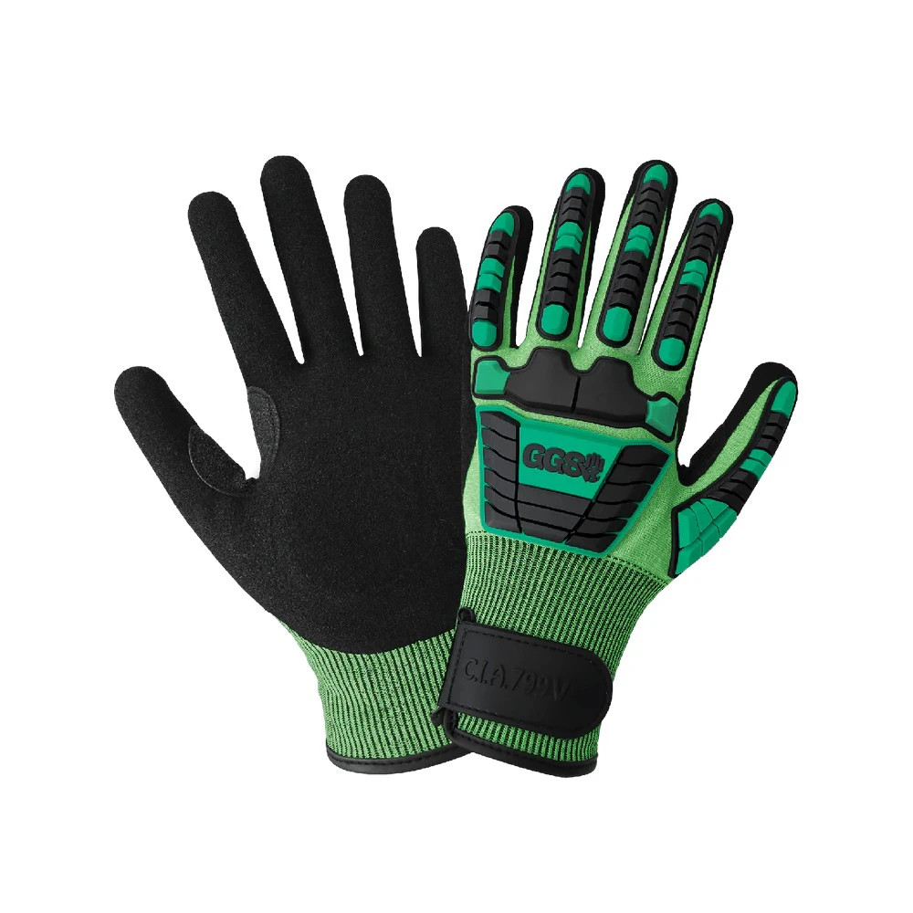 Global Glove CIA799V Vise Gripster C.I.A. Cut and Impact Resistant High-Visibility Tuffalene UHMWPE/rPET Touchscreen Gloves