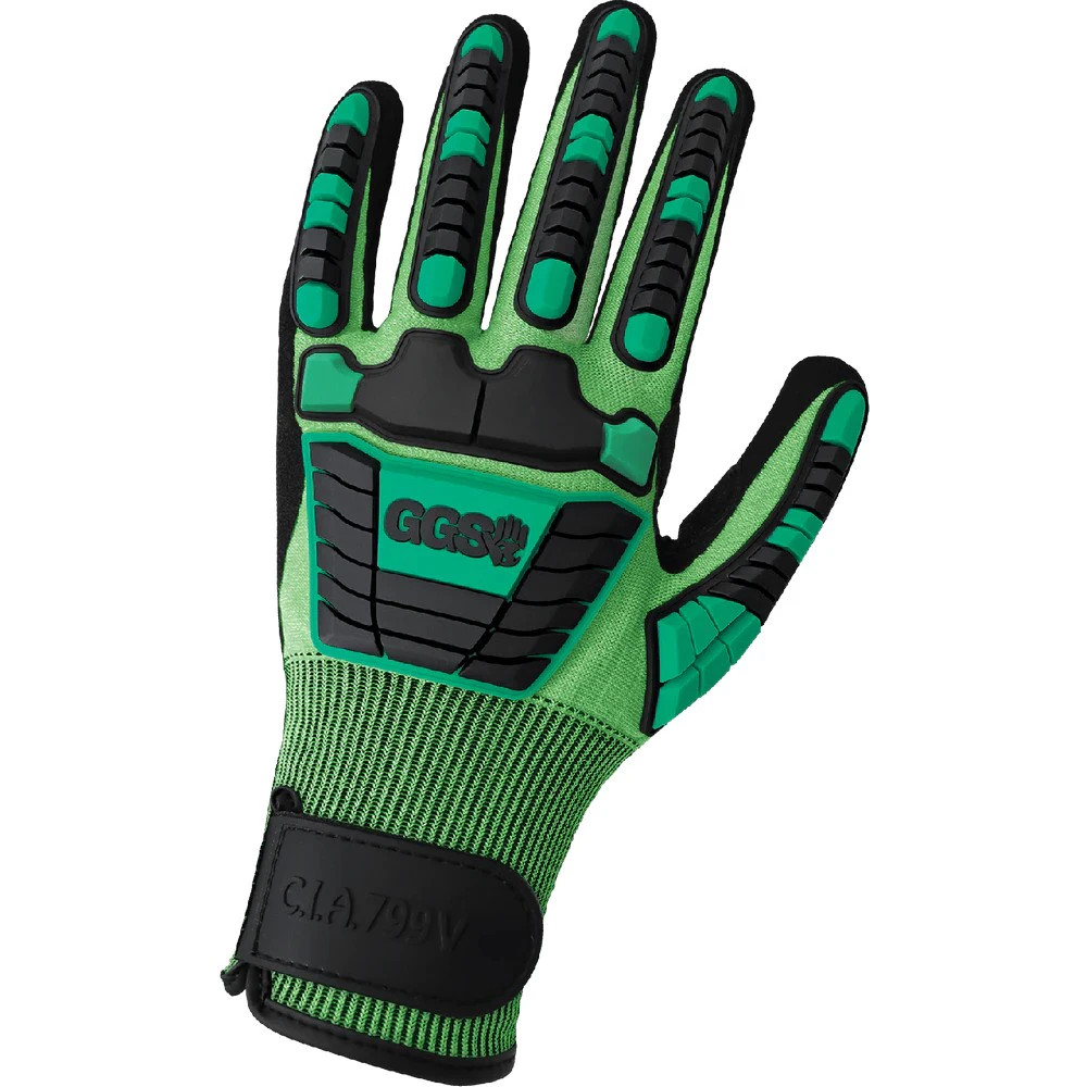 Global Glove CIA799V Vise Gripster C.I.A. Cut and Impact Resistant High-Visibility Tuffalene UHMWPE/rPET Touchscreen Gloves