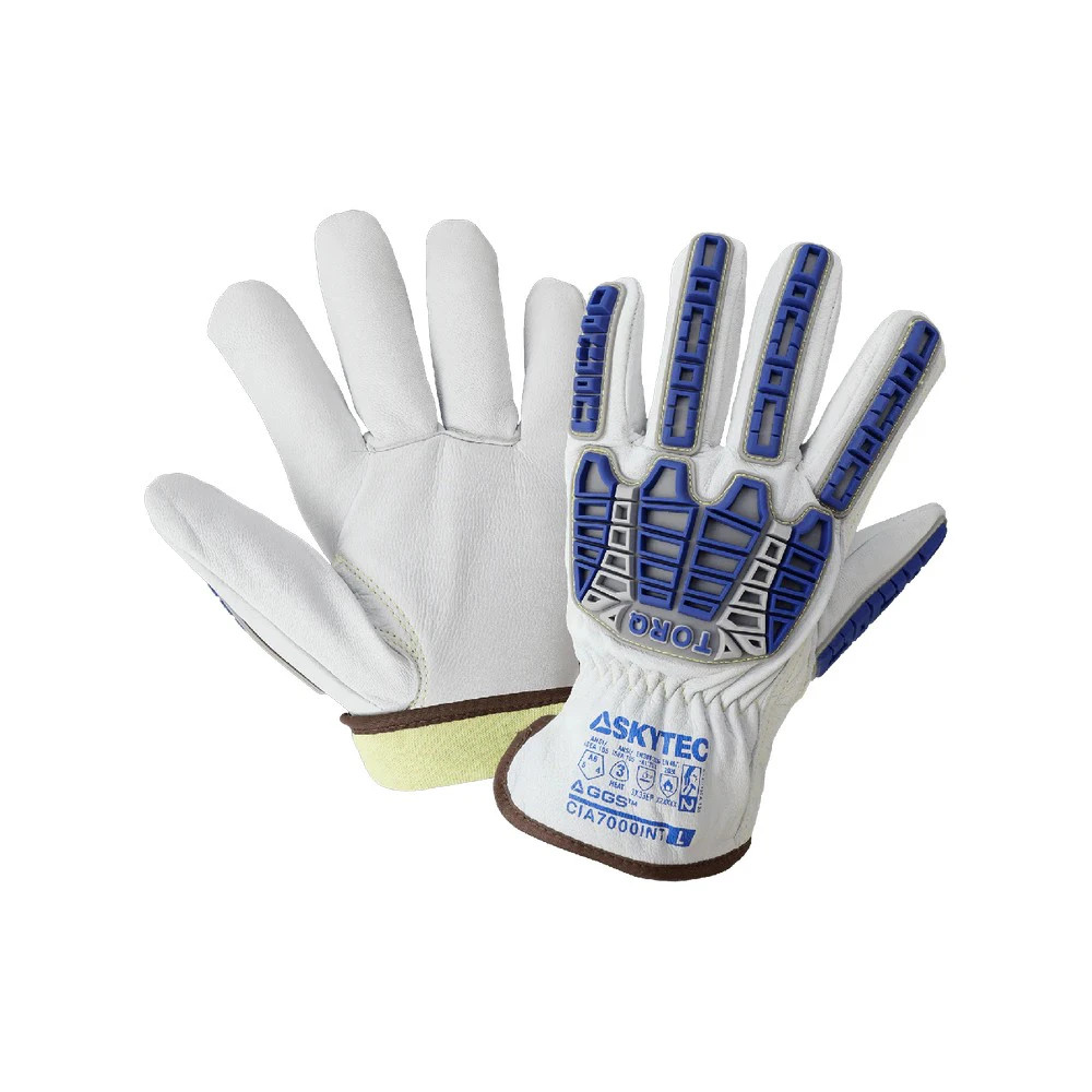 Global Glove CIA7000INT Cut and Impact Resistant Goatskin Leather Insulated Drivers Gloves with Heat Resistant Aralene Liner