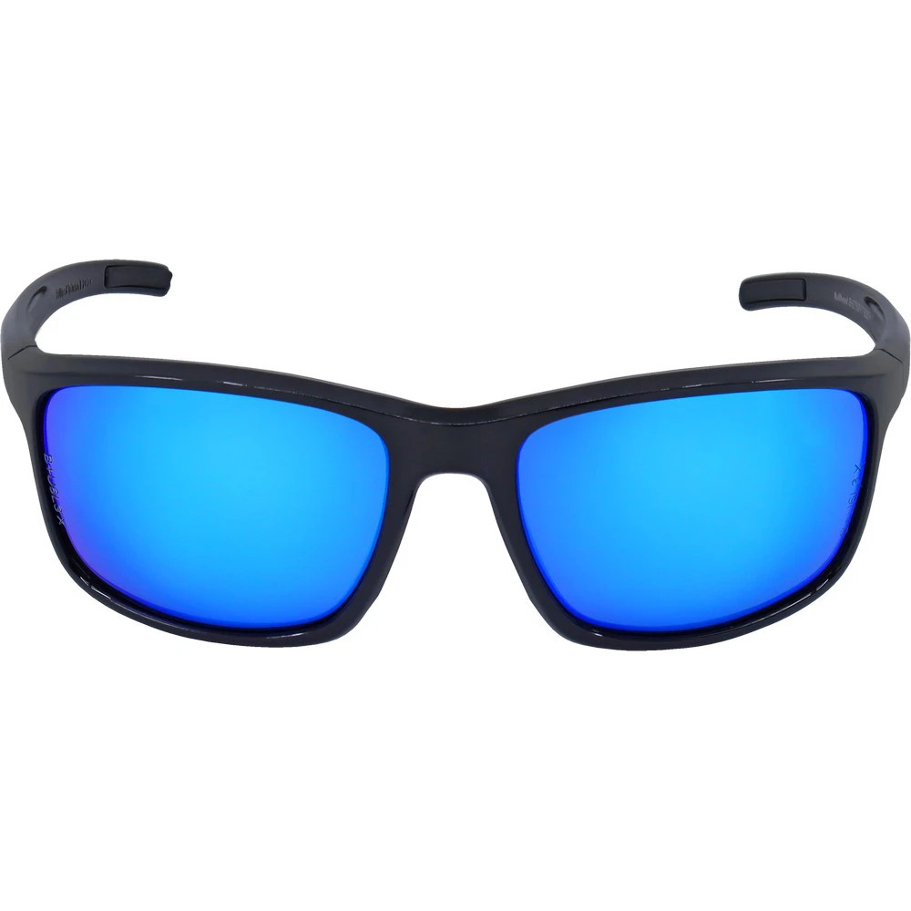 Global Glove BH2759PFT Pompano Blue Mirror Performance Fog Technology Lens, Shiny Black Frame Safety Glasses